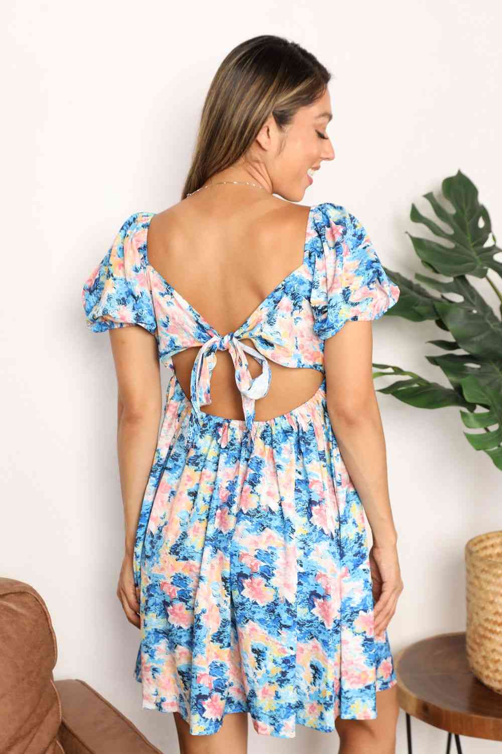 Honey Floral Square Neck Puff Sleeve Dress for a perfect OOTD – dress to impress outfits from Amexza