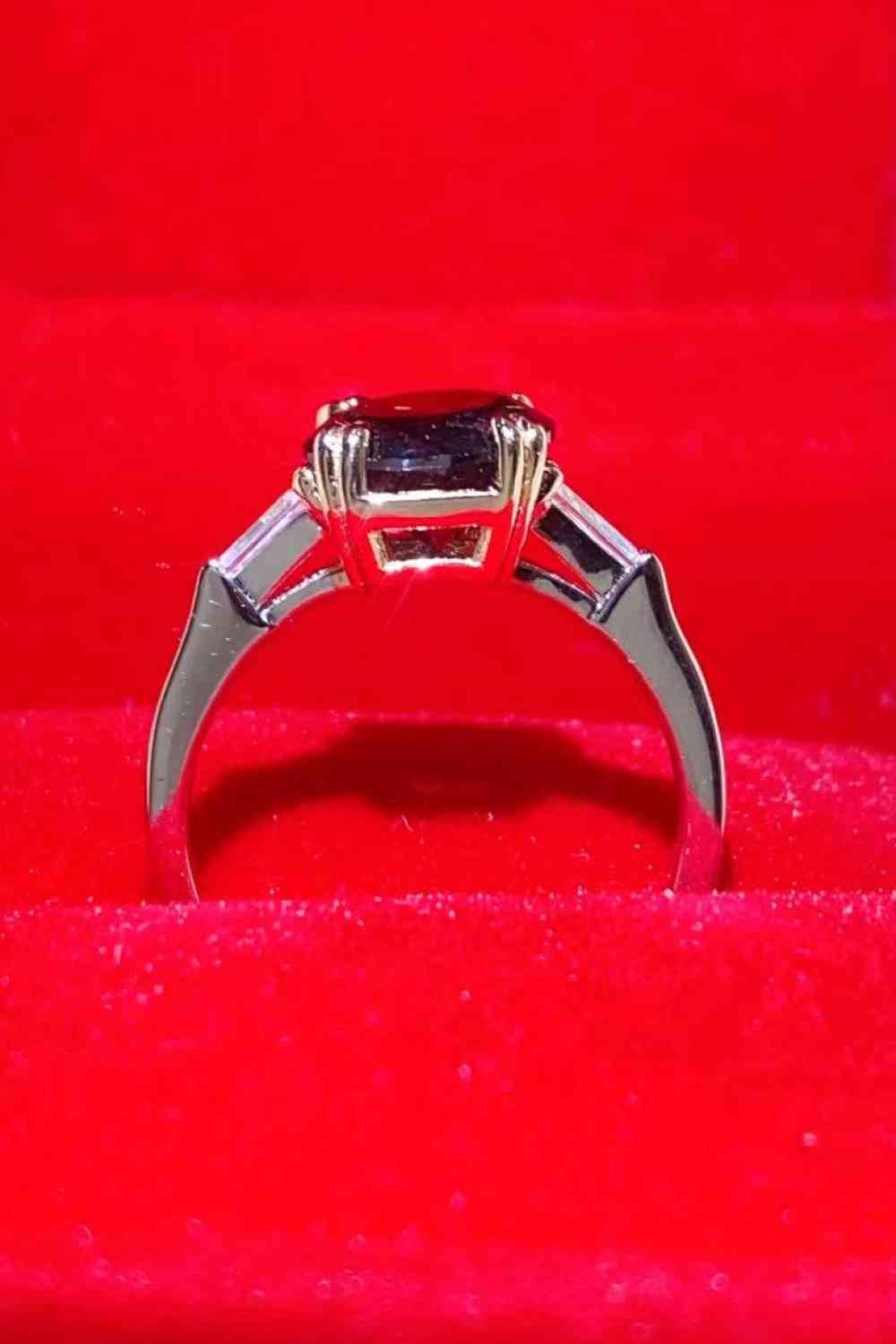 2 Carat Black Moissanite Platinum-Plated Ring for a perfect OOTD – dress to impress outfits from Amexza