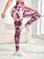 Tie-Dye Wide Waistband Active Leggings for a perfect OOTD – dress to impress outfits from Amexza