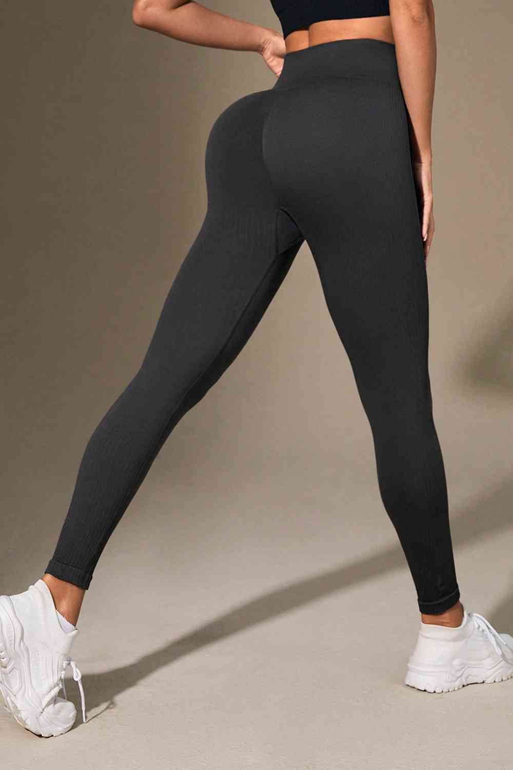 Wide Waistband Sports Leggings - Amexza