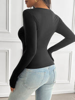 Devine Round Neck Long Sleeve T-Shirt - Amexza