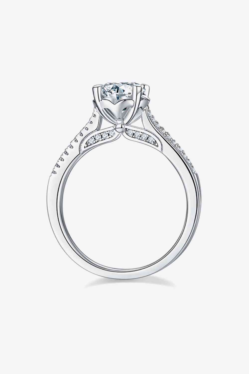 Adored 1 Carat Moissanite 925 Sterling Silver Side Stone Ring for a perfect OOTD – dress to impress outfits from Amexza