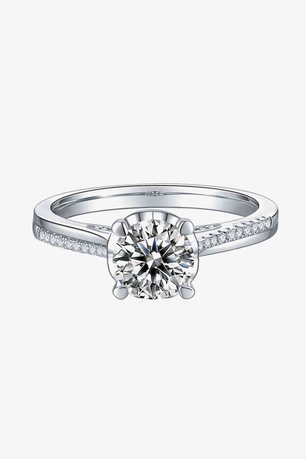 Adored 1 Carat Moissanite 925 Sterling Silver Side Stone Ring for a perfect OOTD – dress to impress outfits from Amexza