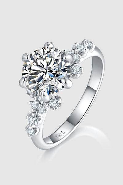 2 Carat Moissanite 925 Sterling Silver Ring Silver for a perfect OOTD – dress to impress outfits from Amexza