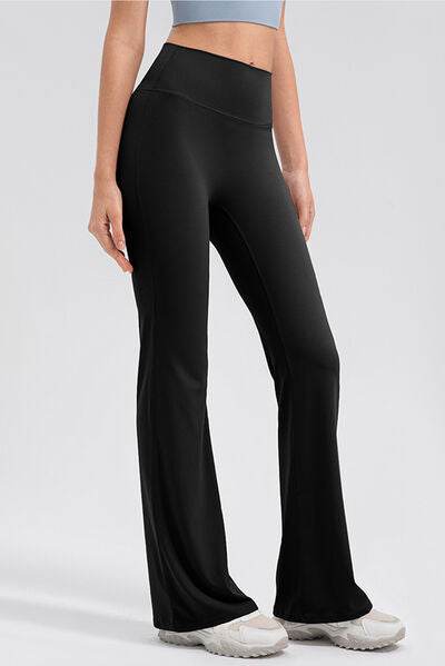 High Waist Straight Active Pants - Amexza