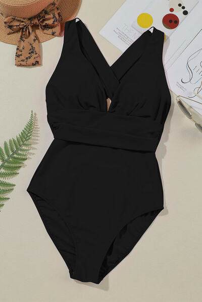 Crisscross Wide Strap One-Piece Swimwear for a perfect OOTD – dress to impress outfits from Amexza