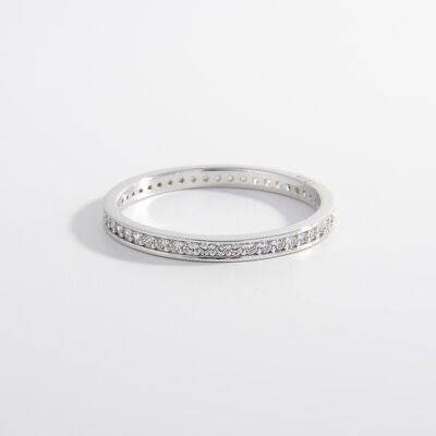 925 Sterling Silver Inlaid Zircon Ring Silver for a perfect OOTD – dress to impress outfits from Amexza