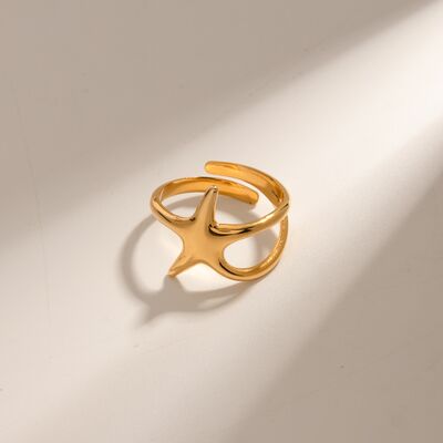 Gold-Plated Stainless Steel Star Ring Gold One Size for a perfect OOTD – dress to impress outfits from Amexza