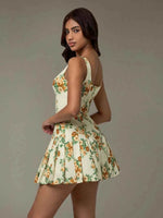 Floral Sleeveless Mini Pleated Dress for a perfect OOTD – dress to impress outfits from Amexza