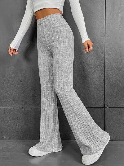 Ribbed High Waist Bootcut Pants for a perfect OOTD – dress to impress outfits from Amexza