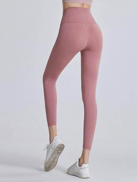 Wide Waistband Sports Leggings - Amexza