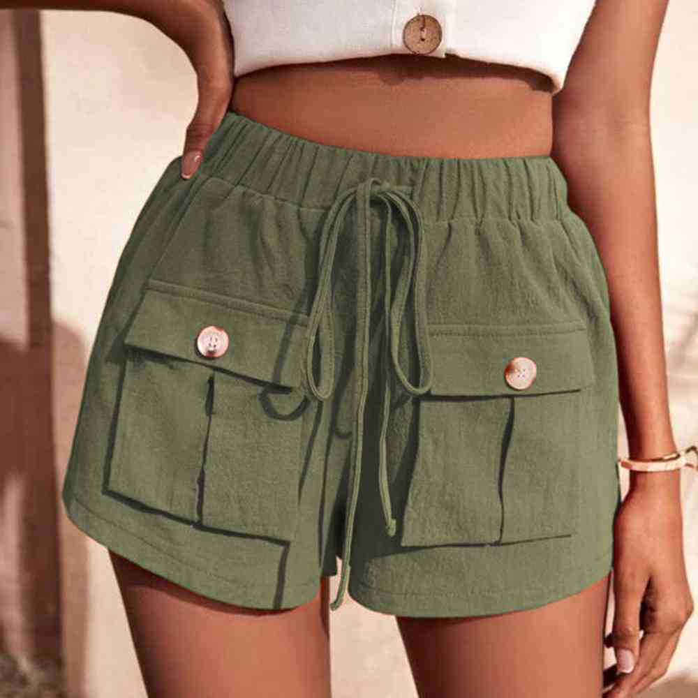 Tie Waist Cargo Shorts Matcha Green for a perfect OOTD – dress to impress outfits from Amexza