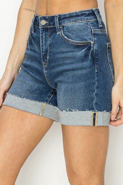 RISEN High Rise Cuffed Denim Shorts for a perfect OOTD – dress to impress outfits from Amexza