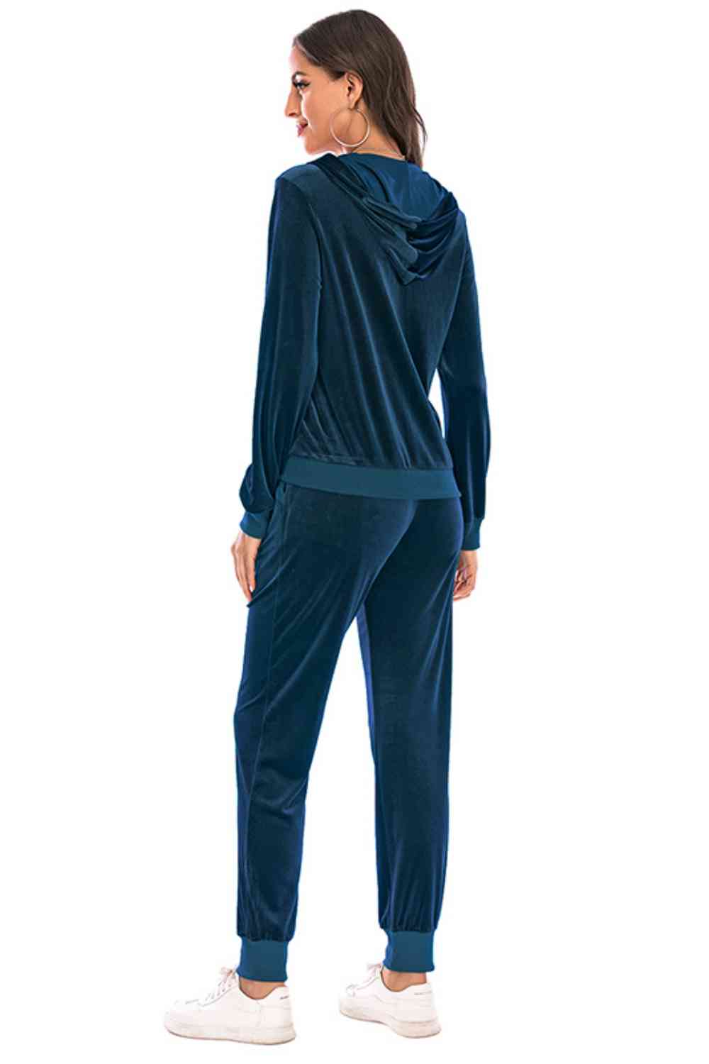 Zip-Up Hooded Jacket and Pants Set for a perfect OOTD – dress to impress outfits from Amexza