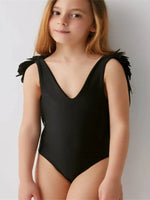 Backless Wide Strap Parent-Child Swimwear Kid-Black for a perfect OOTD – dress to impress outfits from Amexza