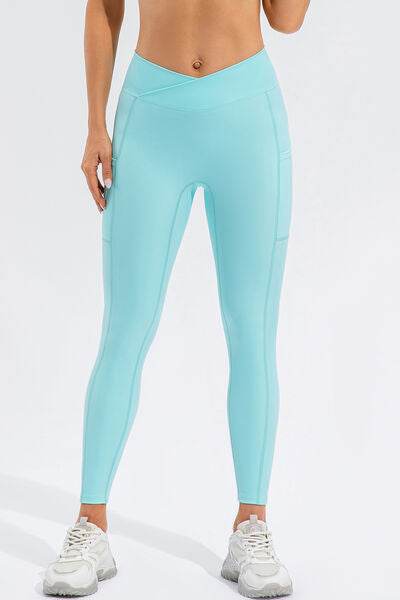 High Waist Active Leggings with Pockets - Amexza