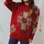 Snowflake Pattern Long Sleeve Sweater for a perfect OOTD – dress to impress outfits from Amexza