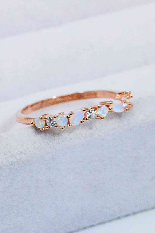 Moonstone and Zircon Decor Ring Moonstone Rose Gold for a perfect OOTD – dress to impress outfits from Amexza