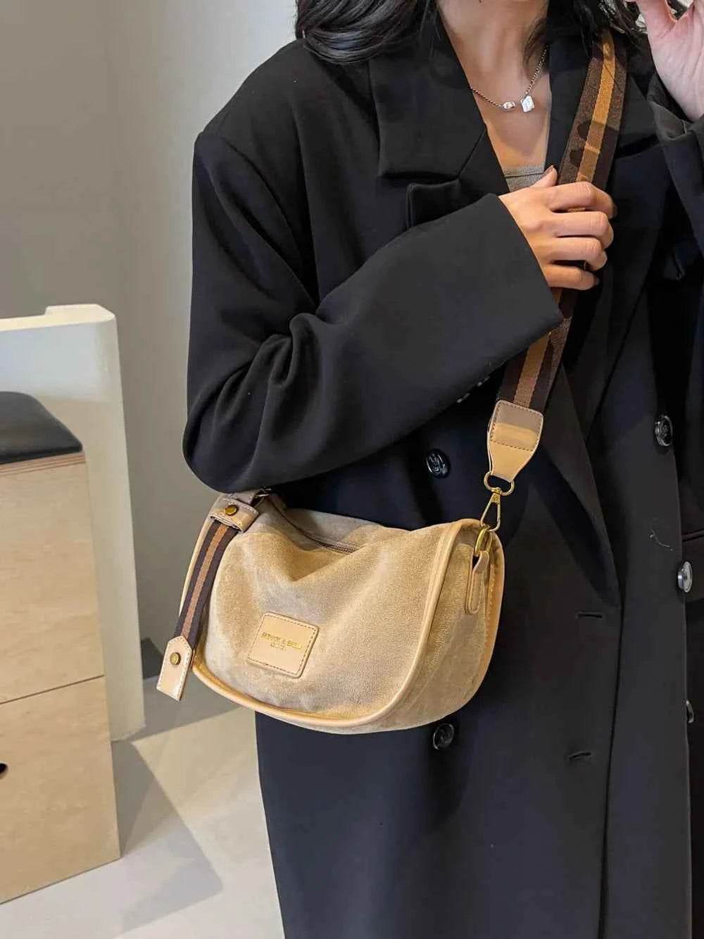 Suede Adjustable Strap Shoulder Bag for a perfect OOTD – dress to impress outfits from Amexza