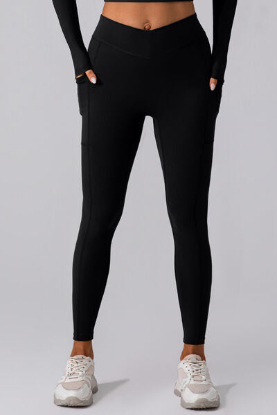 High Waist Active Leggings with Pockets Black for a perfect OOTD – dress to impress outfits from Amexza