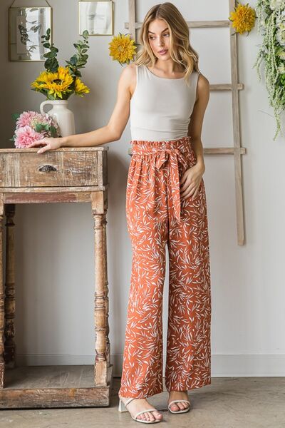 Heimish Full Size Printed Tied Straight Casual Pants for a perfect OOTD – dress to impress outfits from Amexza