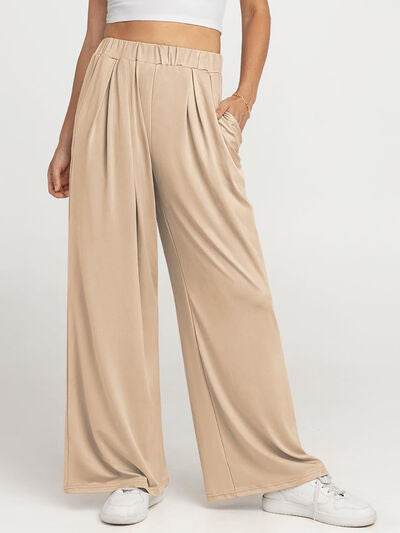 Elastic Waist Wide Leg Pants for a perfect OOTD – dress to impress outfits from Amexza