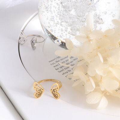 Titanium Steel Butterfly Open Ring for a perfect OOTD – dress to impress outfits from Amexza