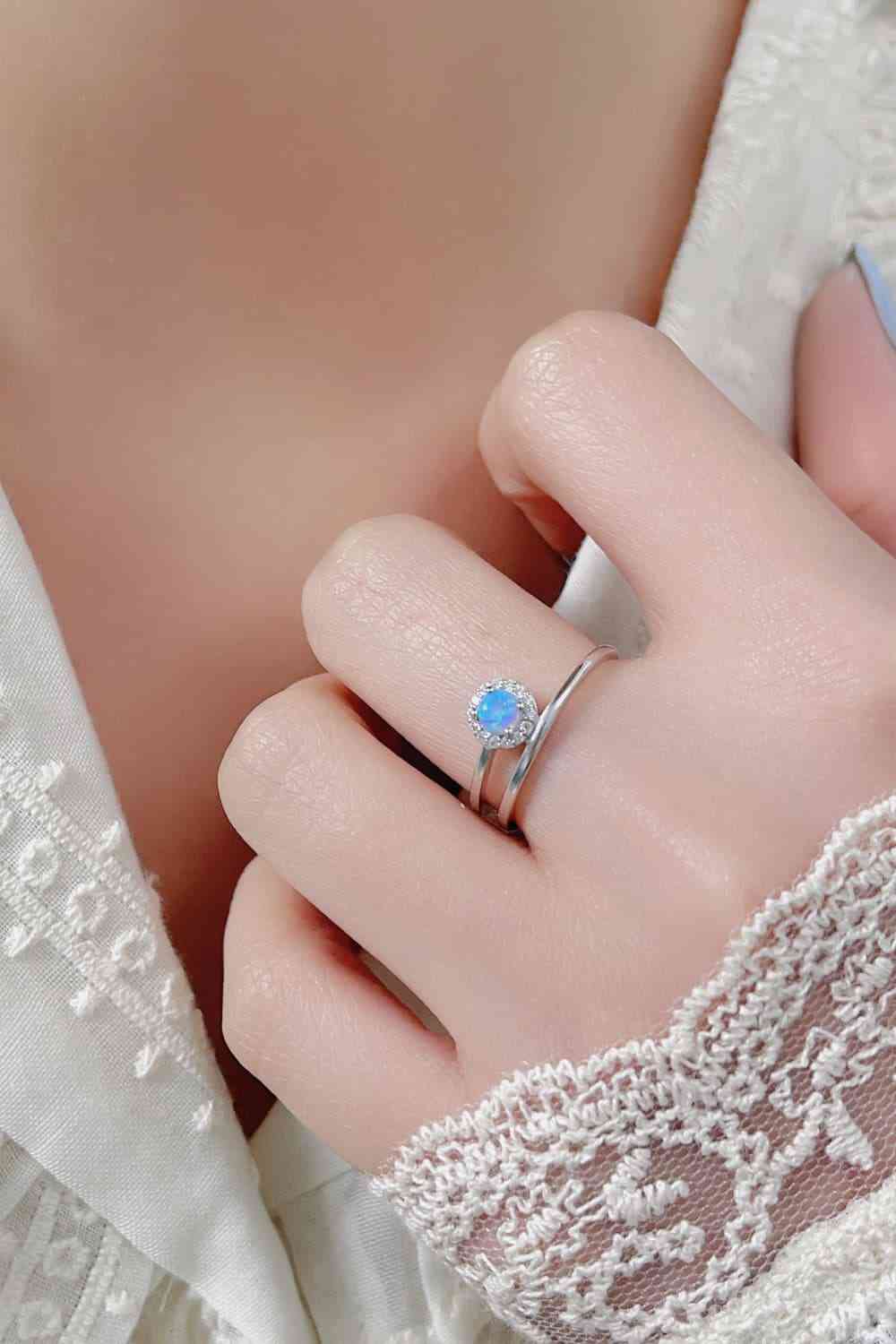 Opal Bypass Ring Sky Blue for a perfect OOTD – dress to impress outfits from Amexza