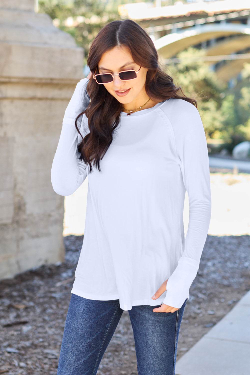 Basic Bae Full Size Round Neck Long Sleeve T-Shirt for a perfect OOTD – dress to impress outfits from Amexza