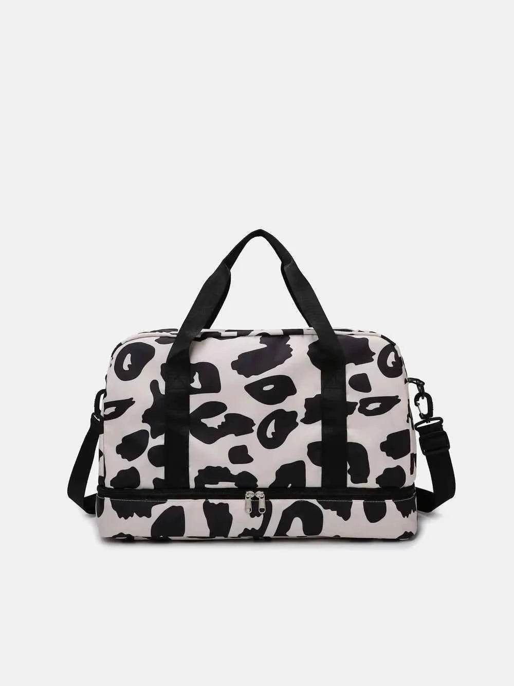 Oxford Cloth Leopard Travel Bag Beige One Size for a perfect OOTD – dress to impress outfits from Amexza