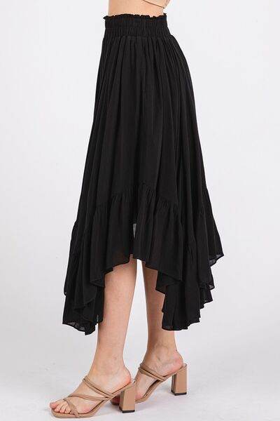 Mittoshop Handkerchief Hem Elastic Waist Pocket Midi Skirt for a perfect OOTD – dress to impress outfits from Amexza