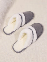 Contrast Faux Fur Round Toe Slippers for a perfect OOTD – dress to impress outfits from Amexza