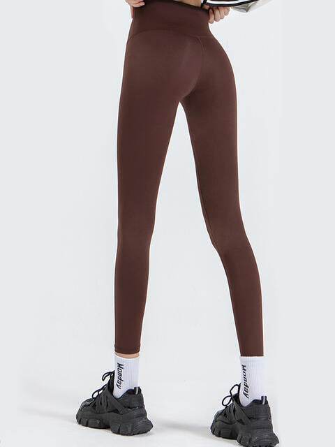 Wide Waistband Sports Leggings - Amexza