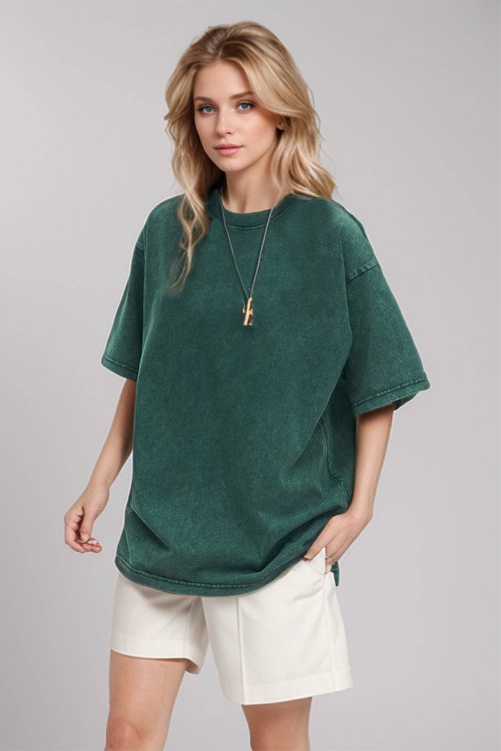 Basic Bae Round Neck Half Sleeve T-Shirt for a perfect OOTD – dress to impress outfits from Amexza