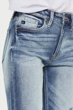 High Rise Cuffed Straight Jeans - Amexza