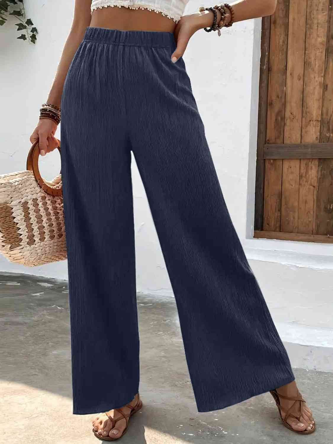 Full Size High Waist Wide Leg Pants for a perfect OOTD – dress to impress outfits from Amexza