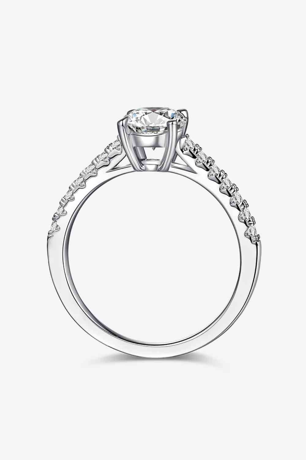 1 Carat Moissanite 925 Sterling Silver Side Stone Ring for a perfect OOTD – dress to impress outfits from Amexza