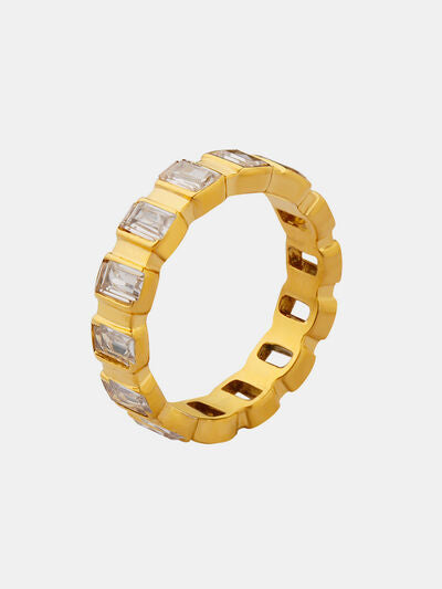 Titanium Steel Inlaid Zircon Ring for a perfect OOTD – dress to impress outfits from Amexza