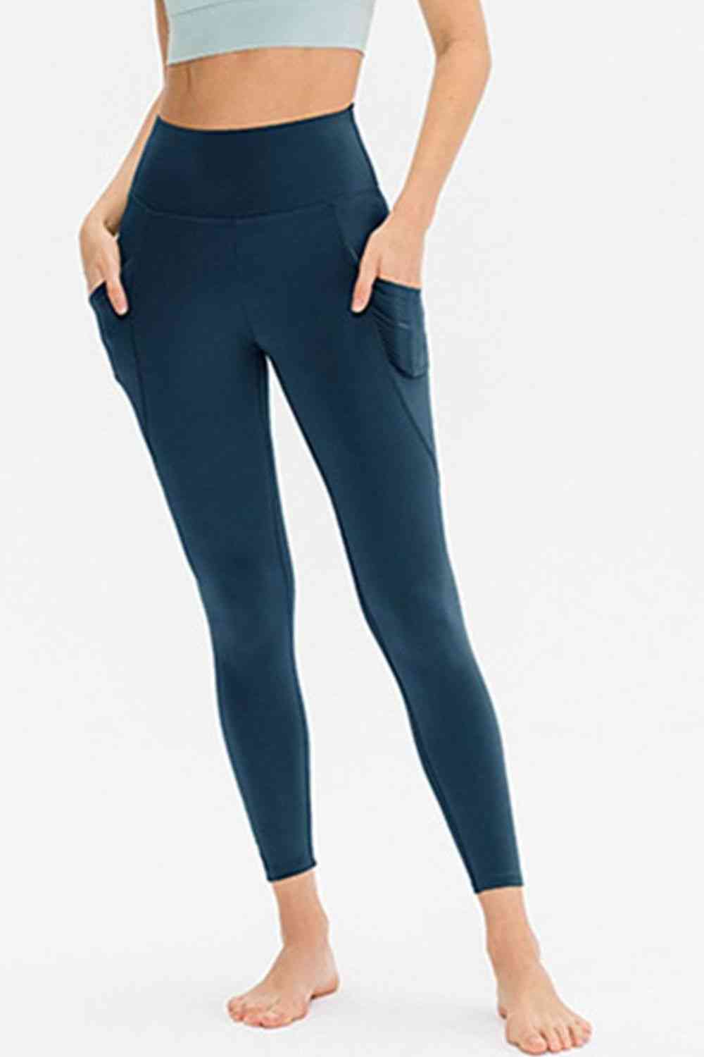 Slim Fit Long Active Leggings with Pockets Deep Teal for a perfect OOTD – dress to impress outfits from Amexza