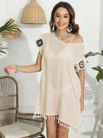 Tassel Boat Neck Flutter Sleeve Cover Up for a perfect OOTD – dress to impress outfits from Amexza