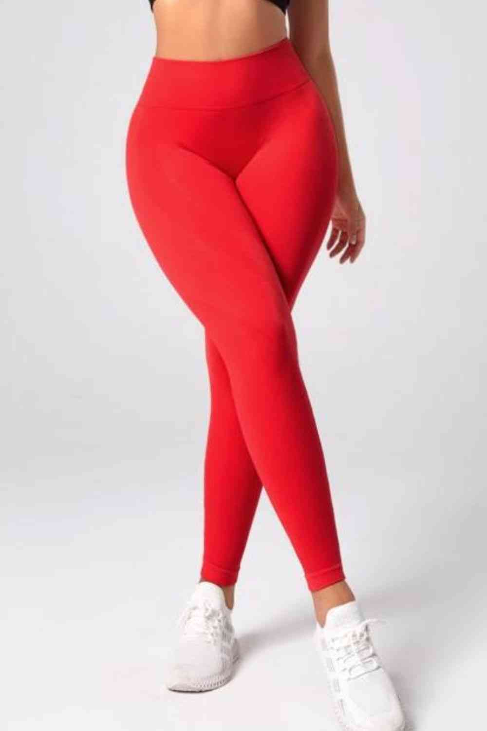 High Waistband Long Active Pants Red for a perfect OOTD – dress to impress outfits from Amexza