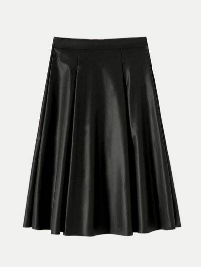 High Waist Skirt with Zipper - Amexza