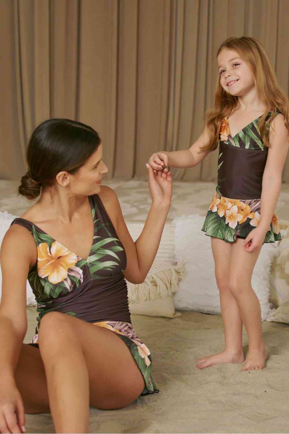 Marina West Swim Full Size Clear Waters Swim Dress in Aloha Brown for a perfect OOTD – dress to impress outfits from Amexza