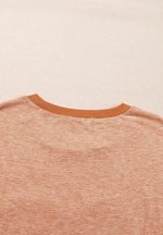 Stud Heart Patch Round Neck Short Sleeve T-Shirt - Amexza