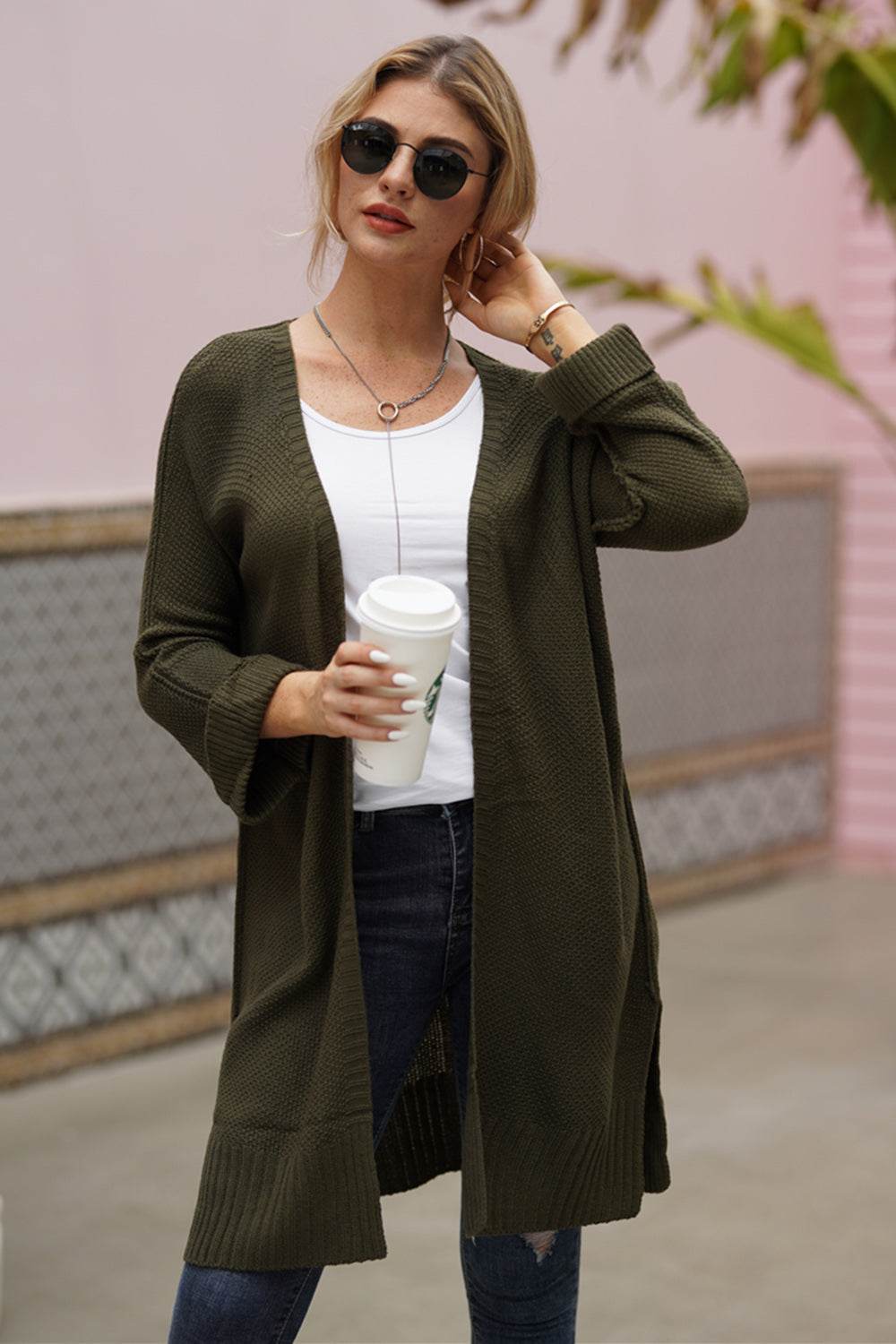 Open Front Long Sleeve Cardigan for a perfect OOTD – dress to impress outfits from Amexza