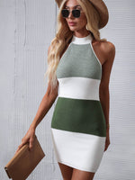 Color Block Halter Neck Knit Dress for a perfect OOTD – dress to impress outfits from Amexza