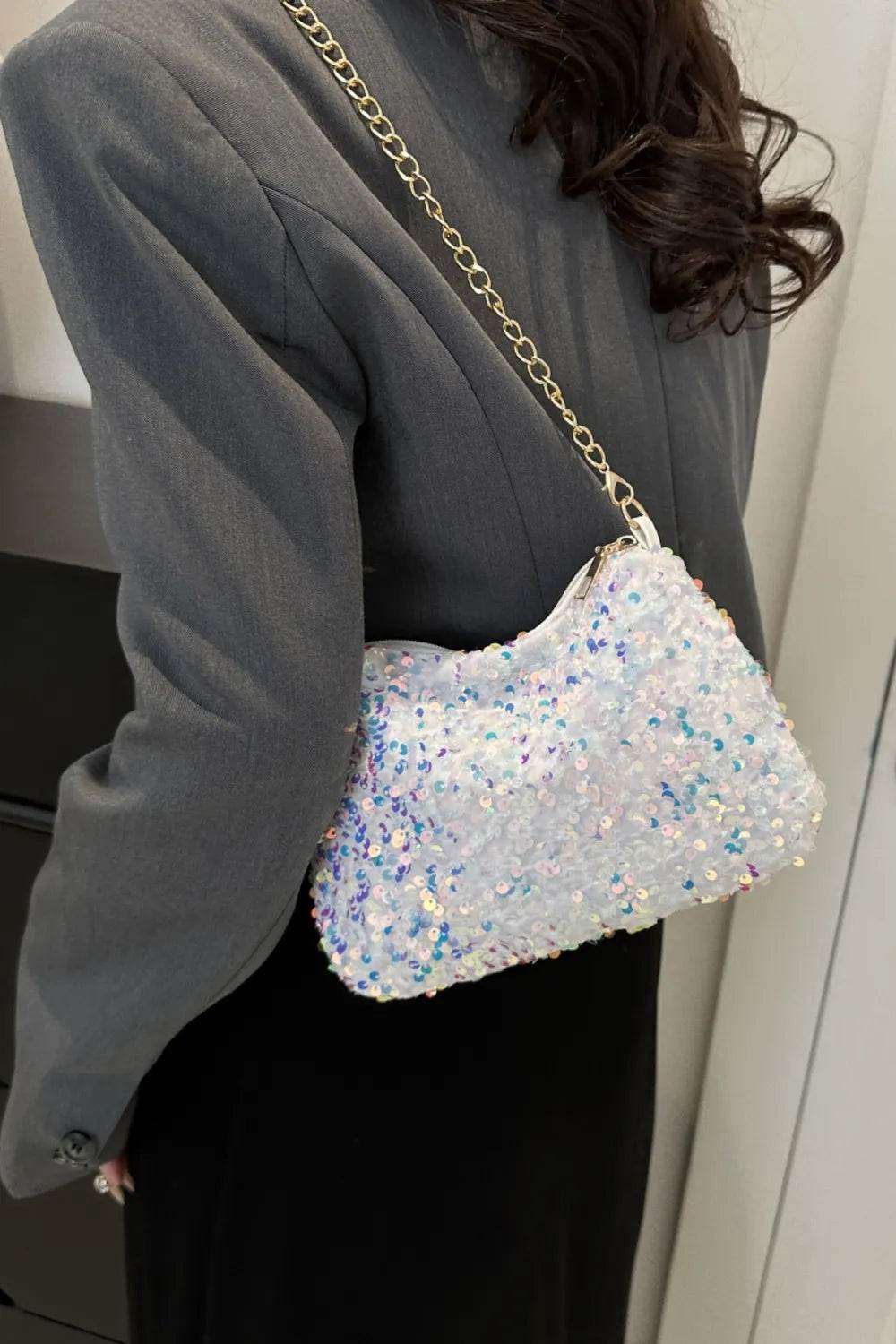 Sequin Removable Strap Shoulder Bag for a perfect OOTD – dress to impress outfits from Amexza