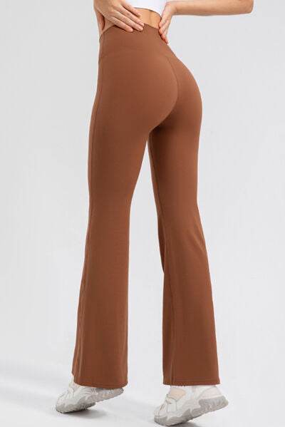 High Waist Straight Active Pants - Amexza