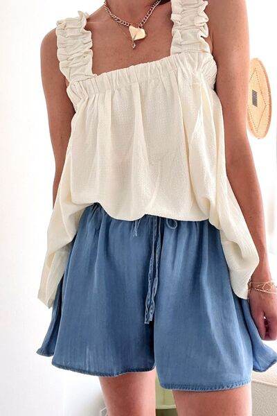 Elastic Waist Wide Leg Denim Shorts for a perfect OOTD – dress to impress outfits from Amexza