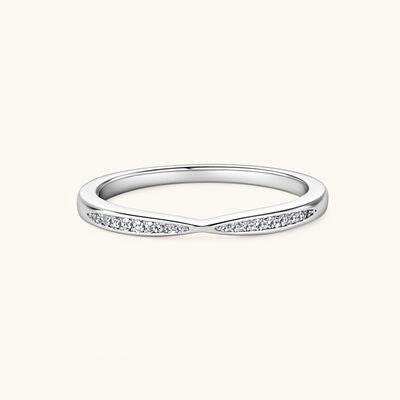 925 Sterling Silver Inlaid Moissanite Ring Silver for a perfect OOTD – dress to impress outfits from Amexza